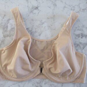 Delimira Bra 36D Beige Tan Posture Front Closure Underwire W698
